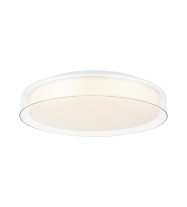  40W LED White + Clear Metal Flush Mounts (M14618WHCL) - Matteo Modern