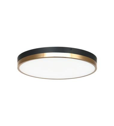 35 Watt LED Black & Aged Gold Brass Metal Ceiling Mount (M15302BKAG) - Matteo 35 Watt LED Black & Aged Gold Brass Metal Ceiling Mount (M15302BKAG) - Matteo
