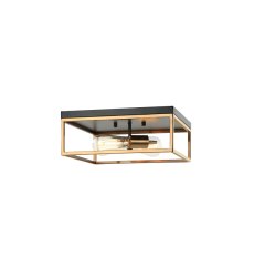  60 Watt Medium E26  Black & Aged Gold Brass Metal Ceiling Mount (M15542BKAG) - Matteo