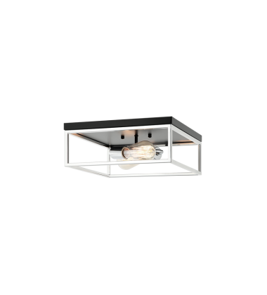   Black + Chrome Metal Flush Mounts (M15542BKCH) - Matteo