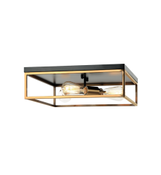  60 Watt Medium E26  Black & Aged Gold Brass Metal Ceiling Mount (M15543BKAG) - Matteo