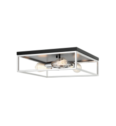  60 Watt Medium E26  Black + Chrome Metal Flush Mounts (M15543BKCH) - Matteo