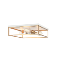 60 Watt Medium E26 White + Aged Gold Brass Metal Flush Mounts (M15543WHAG) - Matteo 60 Watt Medium E26 White + Aged Gold Brass Metal Flush Mounts (M15543WHAG) - Matteo