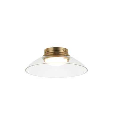  12W LED Aged Gold Brass Metal Flush Mounts (M16401AGCL) - Matteo