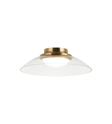  16W LED Aged Gold Brass Metal Flush Mounts (M16411AGCL) - Matteo