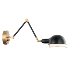 40 Watt Medium E26 Aged Gold Brass + Black Metal Wall Sconce (S00721AGBK) - Matteo 40 Watt Medium E26 Aged Gold Brass + Black Metal Wall Sconce (S00721AGBK) - Matteo