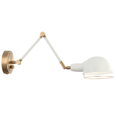  40 Watt Medium E26  Aged Gold Brass + White Metal Wall Sconce (S00721AGWH) - Matteo
