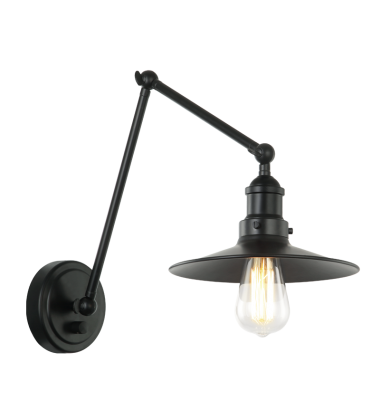 60 Watt Medium E26 Black Metal Wall Sconce (S01211BKBK) - Matteo 60 Watt Medium E26 Black Metal Wall Sconce (S01211BKBK) - Matteo