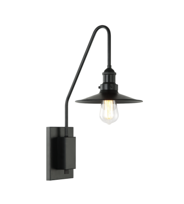  60 Watt Medium E26  Black Metal Wall Sconce (S01511BKBK) - Matteo