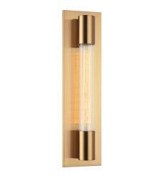  1 x 10W LED Medium Base-E26 120V Aged Gold Brass Metal Wall Sconce (S02401AG) - Matteo