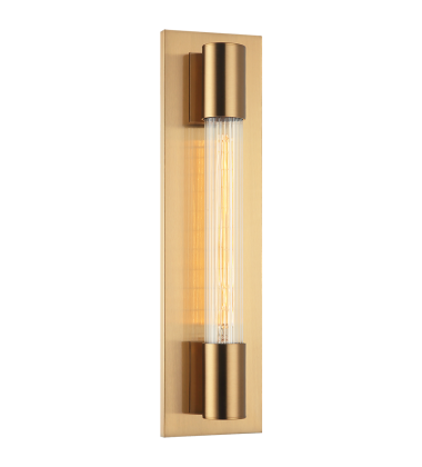  1 x 10W LED Medium Base-E26 120V Aged Gold Brass Metal Wall Sconce (S02401AG) - Matteo