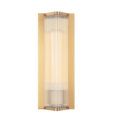  1 x 10W LED Medium Base-E26 120V Aged Gold Brass Metal Wall Sconce (S02601AG) - Matteo