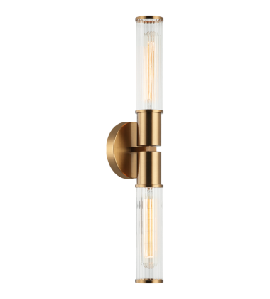  40W Medium Base Aged Gold Brass Metal Wall Sconce (S02812AG) - Matteo