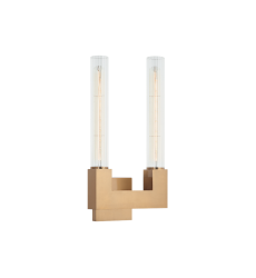  2 x 40W Medium Base-E26 120V? Aged Gold Brass Metal Wall Sconce (S03102AG) - Matteo