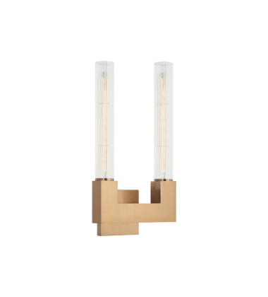  2 x 40W Medium Base-E26 120V? Aged Gold Brass Metal Wall Sconce (S03102AG) - Matteo