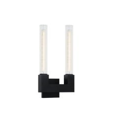  2 x 40W Medium Base-E26 120V? Matte Black Metal Wall Sconce (S03102BK) - Matteo