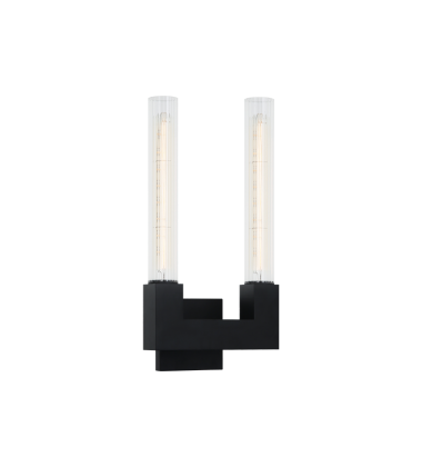  2 x 40W Medium Base-E26 120V? Matte Black Metal Wall Sconce (S03102BK) - Matteo