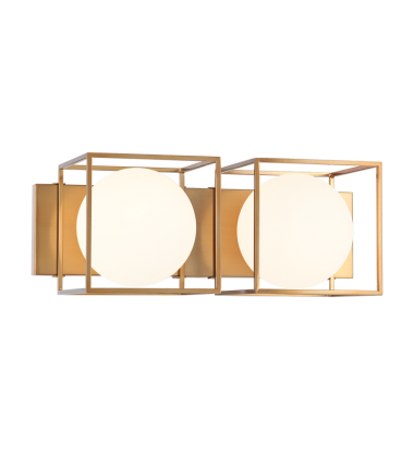  60 Watt Medium E26  Aged Gold Brass Metal Wall Sconce (S03802AG) - Matteo