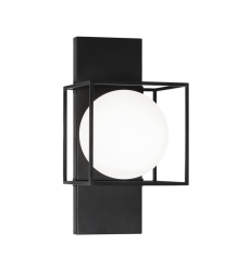  60 Watt Medium E26  Black Metal Wall Sconce (S03811BK) - Matteo