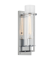  60 Watt Medium E26  Chrome Metal Wall Sconce (S03901CH) - Matteo