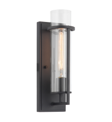  60 Watt Medium E26  Matte Black Metal Wall Sconce (S03901MB) - Matteo