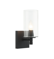   Matte Black Metal Wall Sconce (S04901MBCL) - Matteo