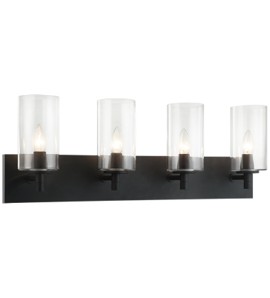   Matte Black Metal Wall Sconce (S04904MBCL) - Matteo