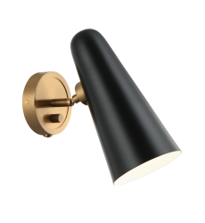  60 Watt Medium E26  Black Metal Wall Sconce (S05211BK) - Matteo