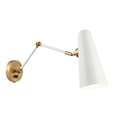 60 Watt Medium E26 White Metal Wall Sconce (S05221WH) - Matteo 60 Watt Medium E26 White Metal Wall Sconce (S05221WH) - Matteo