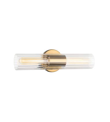  60 Watt Medium E26  Aged Gold Brass Metal Wall Sconce (S05401AG) - Matteo