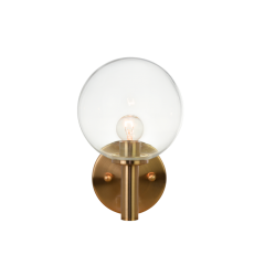 40 Watt Candelabra E12 Aged Gold Brass Metal Wall Sconce (S06001AGCL) - Matteo 40 Watt Candelabra E12 Aged Gold Brass Metal Wall Sconce (S06001AGCL) - Matteo