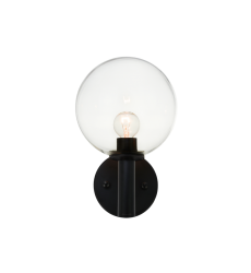 40 Watt Candelabra E12 Black Metal Wall Sconce (S06001BKCL) - Matteo 40 Watt Candelabra E12 Black Metal Wall Sconce (S06001BKCL) - Matteo