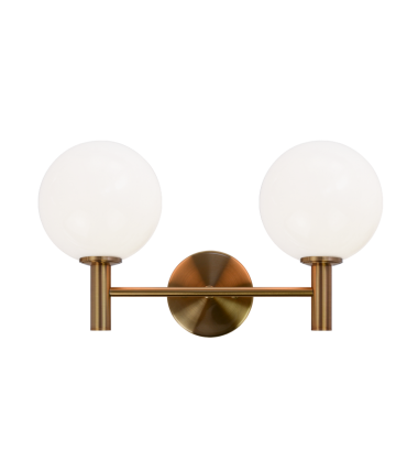  40 Watt Candelabra E12  Aged Gold Brass Metal Wall Sconce (S06002AGOP) - Matteo