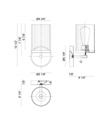  60 Watt Medium E26  Black Metal Wall Sconce (S06101BK) - Matteo