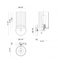  60 Watt Medium E26  Chrome Metal Wall Sconce (S06101CH) - Matteo