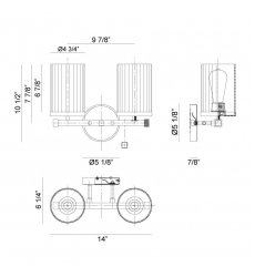  60 Watt Medium E26  Black Metal Wall Sconce (S06102BK) - Matteo