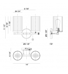  60 Watt Medium E26  Chrome Metal Wall Sconce (S06102CH) - Matteo