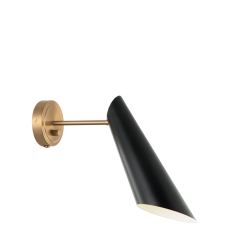 60 Watt Medium E26  Aged Gold Brass + Black Metal Wall Sconce (S08011AGBK) - Matteo