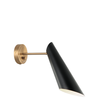  60 Watt Medium E26  Aged Gold Brass + Black Metal Wall Sconce (S08011AGBK) - Matteo