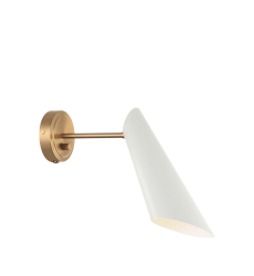  60 Watt Medium E26  Aged Gold Brass + White Metal Wall Sconce (S08011AGWH) - Matteo