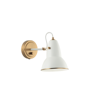  60 Watt Medium E26  White Metal Wall Sconce (S08411AGWH) - Matteo