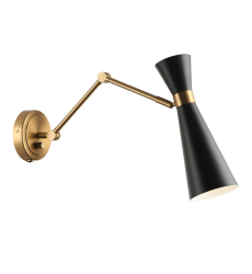  60 Watt Medium E26  Black Metal Wall Sconce (S09621AGBK) - Matteo