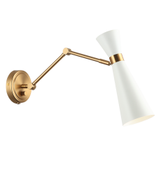  60 Watt Medium E26  White Metal Wall Sconce (S09621AGWH) - Matteo