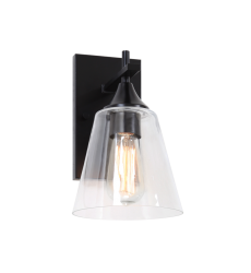  60 Watt Medium E26  Black Metal Wall Sconce (S09801BK) - Matteo