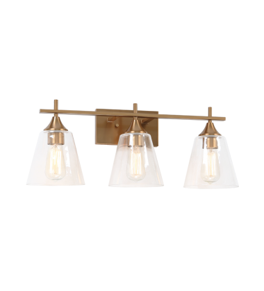  60 Watt Medium E26  Aged Gold Brass Metal Wall Sconce (S09803AG) - Matteo