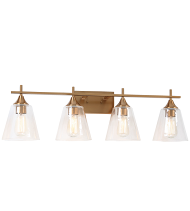  60 Watt Medium E26  Aged Gold Brass Metal Wall Sconce (S09804AG) - Matteo