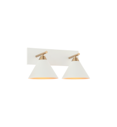  60 Watt Medium E26  Aged Gold Brass + White Metal Wall Sconce (S10602WH) - Matteo