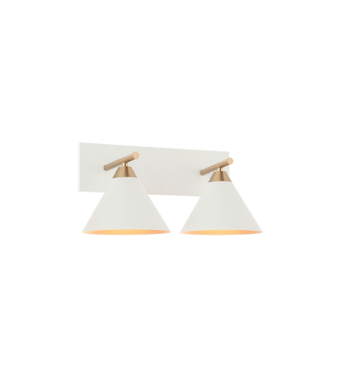 60 Watt Medium E26 Aged Gold Brass + White Metal Wall Sconce (S10602WH) - Matteo 60 Watt Medium E26 Aged Gold Brass + White Metal Wall Sconce (S10602WH) - Matteo