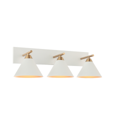  60 Watt Medium E26  Aged Gold Brass + White Metal Wall Sconce (S10603WH) - Matteo