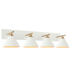  60 Watt Medium E26  Aged Gold Brass + White Metal Wall Sconce (S10604WH) - Matteo